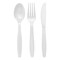 Smarty Had A Party White Disposable Plastic Cutlery Set - Spoons, Forks and Knives (1000 Guests), 3000PK 420S-WHCS-CASE - alternate 6